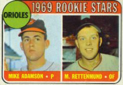 1969 Topps Baseball Cards      066      Rookie Stars-Mike Adamson RC-Merv Rettenmund RC
